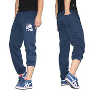 拓營(yíng)者束口運動(dòng)褲男士休閑褲寬松長(cháng)褲秋冬新款針織棉跑步褲收口小腳褲加厚加絨運動(dòng)衛褲保暖棉褲 寶藍 M-加厚不倒絨