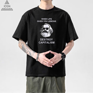 iosn列寧t恤社會(huì)周邊海報(bào)短袖CCCP機(jī)器人馬克思徽章衣服夏 Y140黑色馬克思 3XL 185-190cm/190-210斤