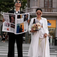 班美蘿ins風(fēng)時尚街拍歐美海報婚紗寫真雜志拍照道具旅拍網(wǎng)紅英文報紙:書 樣片款2張72*56