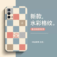 寶呈寶 適用OPPOK9手機殼k9x/k9s新款女液態(tài)硅膠K9Pro鏡頭全包防摔軟殼高顏值格子水彩ins風時尚網(wǎng)紅 OPPO K9  古董白-幸運郵票+膜