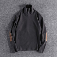 藍(lán)駿啟秋冬潮流高領(lǐng)保暖青年打底衫袖子拼接歐美男士毛衣長(zhǎng)袖 深灰色 M