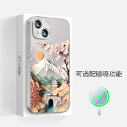 搗旦國(guó)度適用于蘋(píng)果iphone16promax磁吸15手機(jī)殼plus女14立體magsafe春山圖12硅膠殼13 立體春山圖-普通殼 iphone 12