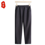 奉孝媽媽褲子60-70歲奶奶長(zhǎng)褲大碼直筒休閑女褲春秋中老年人200斤可穿 2118粗條紋【春秋款】 2XL(建議105-120斤)