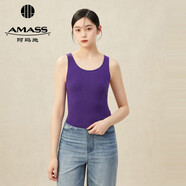 阿瑪施（AMASS）女裝新款簡(jiǎn)約時(shí)尚外穿內(nèi)搭針織背心羊絨衫女5392357 紫 L (4碼)