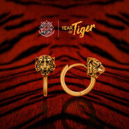 海盜船銀飾耳環(huán) 女S925銀耳墜潮款耳釘男高級感小老虎過年耳飾品 古金色【?；⒍斠粚Α?
                                         title=