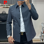皮爾卡丹（pierre cardin）2025秋季男士純色無(wú)痕翻領(lǐng)長(cháng)袖夾克外套商務(wù)休閑舒適百搭 灰色 3XL 建議【170-190斤】