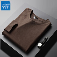 真維斯（Jeanswest）T恤長(cháng)袖2025秋冬上衣內搭保暖秋衣加厚打底衫男長(cháng)袖體恤內搭衣服 咖【純色】 M