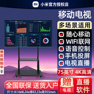 小米REDMI32英寸移動(dòng)平板電視機43液晶50客廳WIFI臥室55落地65可移動(dòng)的75投屏智能落地高清會(huì )議一體機 75英寸 電視+落地支架+包安裝