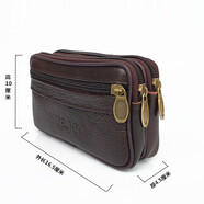 途尊（kingtrip）挎腰牛皮手機包腰包男穿皮帶手機袋7英吋真皮橫款老年人手機掛腰 牛皮【5.5英寸】雙層