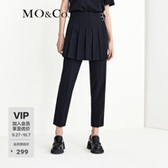MO&Co.春季腰封錐形褲休閑褲M(mǎn)BB1PATT02moco 黑色 S 160