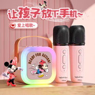 夢(mèng)多福草莓熊兒童話(huà)筒玩具女孩生日禮物7-14歲女童6-10小女孩子艾莎公主 米妮粉雙麥【炫彩燈效+藍牙】 女生唱歌機話(huà)筒音響一體
