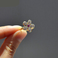 夢(mèng)逸（MENGYI）韓國東大門(mén)兒童飾品寶寶首飾女童水鉆花朵卡通小戒指圈 白鉆花朵