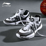 李寧（LI-NING）韋德之道全城5籃球鞋男低幫實(shí)戰專(zhuān)業(yè)比賽回彈耐磨防滑運動(dòng)鞋球鞋 白/黑033 43.5
