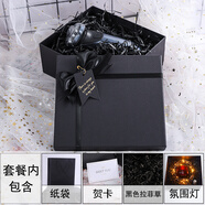 先贊包裝生日禮物盒男生款精美大號(hào)情人節(jié)黑色禮盒空盒ins口紅包裝盒 禮盒+禮袋+黑草+燈+賀卡 33*25*14cm裝包包.AJ鞋子