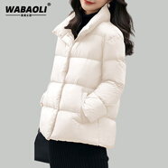 WABAOLI 短款羽絨服女2025年冬季新款加厚時(shí)尚洋氣立領(lǐng)連帽休閑韓版外套 白色立領(lǐng) XL 【建議110-125斤】