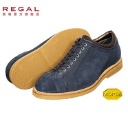 REGAL麗格T53C固特異皮鞋時(shí)尚休閑皮鞋Vibram底頭層牛皮反絨男士皮鞋 NVYV(深藍(lán)色/絨面革) 43