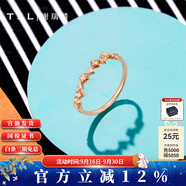 謝瑞麟（TSL）18K金戒指女款幾何鉚釘彩金玫瑰金指環(huán)送禮BE189 13號圈口