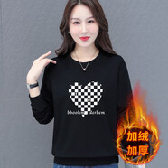 啄木鳥早春圓領(lǐng)女士衛(wèi)衣女春秋薄款2025年春季新款韓版寬松打底小衫春款 黑色(加絨保暖)【衛(wèi)衣】 M 適合80-95斤