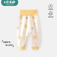 貝樂(lè )咿嬰兒開(kāi)襠褲高腰護肚四季款0-2歲男女寶寶純棉按扣可開(kāi)檔打底褲 6011心想獅成 90 （推薦1-2歲）