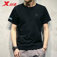 特步（XTEP）運(yùn)動(dòng)T恤短袖男夏季新款冰絲速干透氣圓領(lǐng)短T恤舒適上衣男 黑-100%聚酯纖維 L