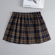 SANMKOYA格子遮屁簾下擺衛衣穿搭神器遮屁股疊穿內搭屁連打底裙子半身短裙 黃色格子 均碼