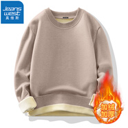 真維斯（JEANSWEST）紅色毛衣男2025秋冬純色ins港風(fēng)粗針線(xiàn)衫情侶毛衣寬松針織衫打底 卡其色加絨 L(推薦110斤-130斤左右)
