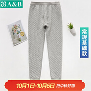 AB內(nèi)衣保暖褲秋冬男女褲夾棉三層保暖中老年單件棉毛秋褲 基礎(chǔ)款男士-中麻灰 4XL 【0°-10°】