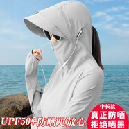 邁奧里輕薄防曬衣女中長款2025新款夏季防紫外線防曬服透氣防曬衫女外套 中灰色-雙帽檐 UPF50+ M