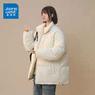 真維斯（JEANSWEST）羽絨棉服女加厚棉襖2024年冬季新款小個(gè)子保暖面包服情侶棉衣外套 杏色 M