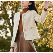 啄木鳥(niǎo)小香風(fēng)外套女顯瘦2025年春秋新款呢子名媛風(fēng)法式小個(gè)子毛呢短外套 圖片色 優(yōu)質(zhì)毛呢面料 M 建議100-115斤