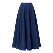 阿瑪施（AMASS）阿瑪施25秋季新款簡(jiǎn)約氣質(zhì)中長(cháng)款A字半身裙復古牛仔裙女裝520017 克萊因藍48小時(shí)內發(fā)貨 S