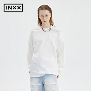 英克斯（inxx）APYD 潮牌春新品寬松休閑套頭圓領(lǐng)長袖T恤情侶APE1010334 白色 XL