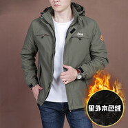 JEEP SPIRIT棉衣男士秋冬季外套韓版潮流戶外工裝棉服加厚潮牌棉襖冬裝男裝 1279 軍綠 (本色絨) XL