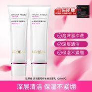歐萊雅（LOREAL）洗面奶女士清潤葡萄籽水嫩泡沫潔面乳保濕清潔禮物送媽媽送女友 葡萄籽潔面2只