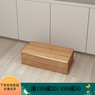 丘林瑟楠竹凳子腳踏板沙發(fā)臺階凳廚房防滑腳踩墊增高凳子辦公室腳踏凳 60x30x20【防水清漆色】 (側加固