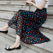 陸際（LUJI）半身裙 香港潮牌雪紡裙女2021新款夏裝彩色波點(diǎn)裙子韓版顯瘦百搭魚(yú)尾裙時(shí)尚中長(cháng)半身裙 彩色波點(diǎn) XS