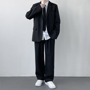 星禾萊DK制服一套休閑西裝男套裝痞帥高校學生小西服男女班服外套學院風 單件長西褲 XL 128-140斤