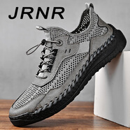 JRNR品牌薄款網(wǎng)面鞋男鞋夏季新款透氣輕便男士運動(dòng)休閑鞋 灰色 39