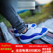 NIKE耐克AJ11 Air Jordan 11 Low男女子低幫休閑籃球鞋 康扣白藍AH7860-100 40