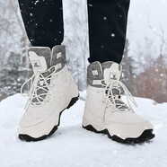H8雪地靴防水防滑2025新款情侶男女馬丁靴子戶外大碼加絨棉鞋登山鞋 雪山白（加絨）旗艦版 42