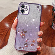 羅璐鷗 蘋果11手機(jī)殼女款硅膠殼iPhone11ProMAX外殼保護(hù)套11Pro水鉆漸變閃粉電鍍防摔 【漸變丁香紫】+全屏鋼化膜 蘋果11