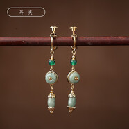 煙雨江南古風(fēng)玉耳墜中國風(fēng)復古超仙長(cháng)款耳環(huán)民族風(fēng)氣質(zhì)翡翠吊墜耳飾耳夾女 普通U型耳夾