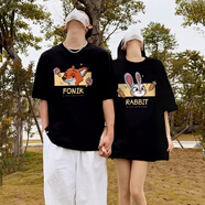 love legend情侶裝短袖t恤半袖夏季套裝一男一女情侶款衣服寬松百搭休閑定制 女黑【爪爪狐】 2XL （建議130-150斤）