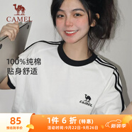 駱駝（CAMEL）夏日純棉T神男女寬松圓領(lǐng)短袖上衣T恤 C35BAXLN056A 無際白 L