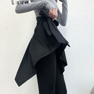 屁簾女打底神器遮胯小屁簾下擺內搭女健身外搭綁帶廣場(chǎng)舞遮臀舞蹈運動(dòng)健身瑜伽防走光外穿學(xué)生A字 運動(dòng)黑色 均碼體重140斤內都可以穿