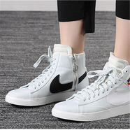 耐克（NIKE）新款男女鞋 Blazer Mid 麂皮 男子女子高幫運動休閑鞋板鞋 BQ4022-400淡藍 37.5