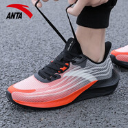 安踏（ANTA）毒刺男鞋跑步鞋2025新款夏季透氣網(wǎng)鞋網(wǎng)面透氣休閑鞋男款運動鞋男 黑/巖漿橙5520 毒刺 39