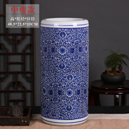 瓷小奴-景德鎮手工陶瓷花瓶瓷器花插青花瓷箭筒卷軸缸書(shū)字畫(huà)缸帽筒雨傘桶 B--中瘦款