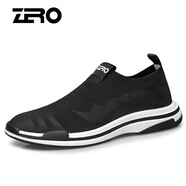 零度zero官方老爹鞋男新款時(shí)尚潮流飛織鞋子男懶人百搭運動(dòng)鞋男士網(wǎng)鞋 經(jīng)典款-黑色 37