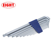 EIGHT日本原裝進(jìn)口百利內六角扳手套裝加長(cháng)6角匙螺絲刀六方六棱工具 公制短尾鉆石頭9件套特長(cháng)TTS-9